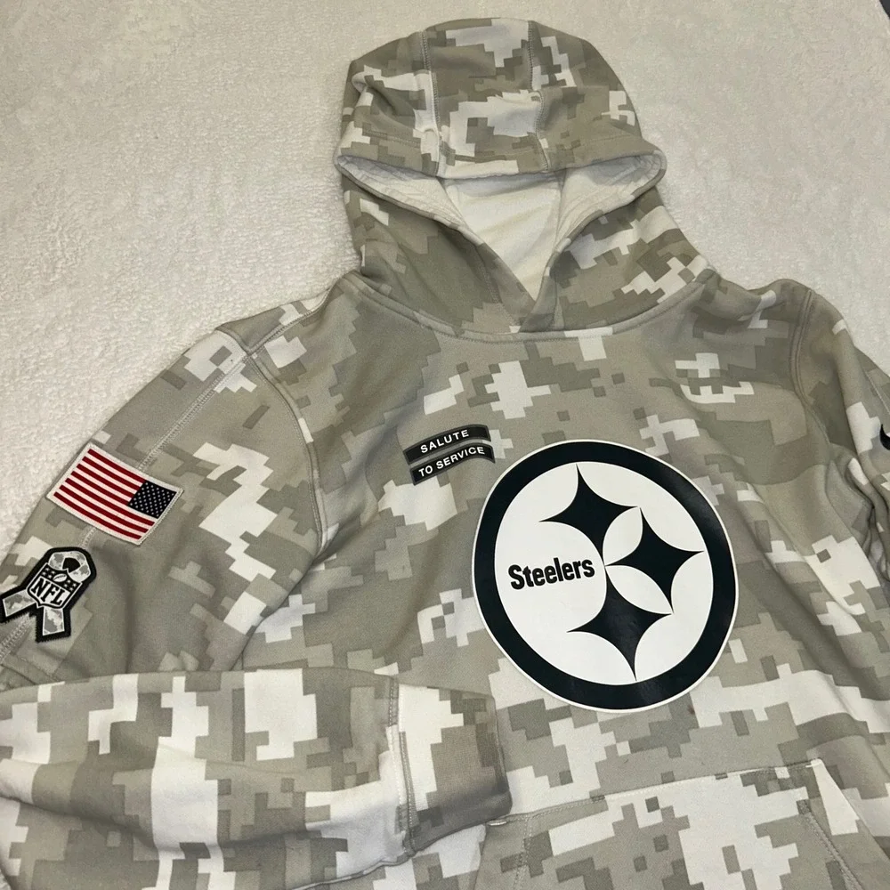 Nike Hoodie Pittsburgh Steelers Salute to Service Boys L 14/16 Digi Camo NFL B2S